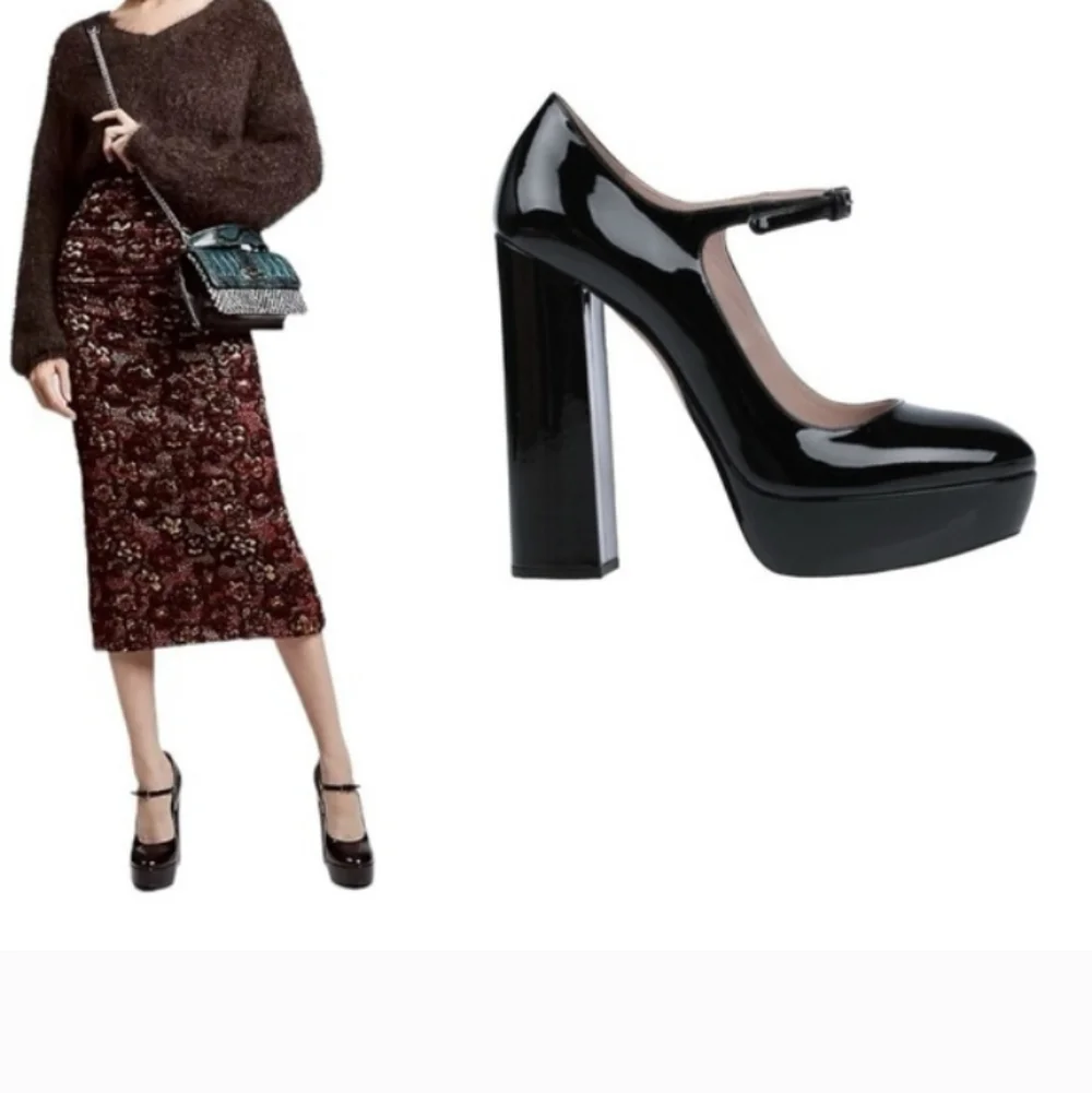 Black Patent Ankle Strap Platform MaryJane 7